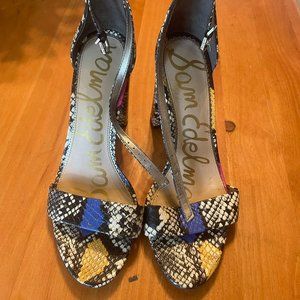 Sam Edelman Snakeskin Yaro Ankle Strap Sandal (Size 8)